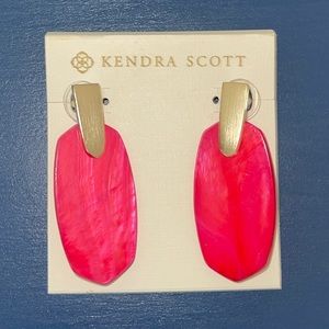 Hot Pink Mother of Pearl / Gold Kendra Scott Earrings